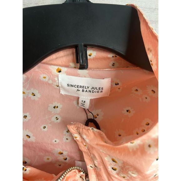 Bandier x Sincerely Jules The Wilder Floral Multi-Color Nylon Running Jacket 1X - Picture 7 of 11